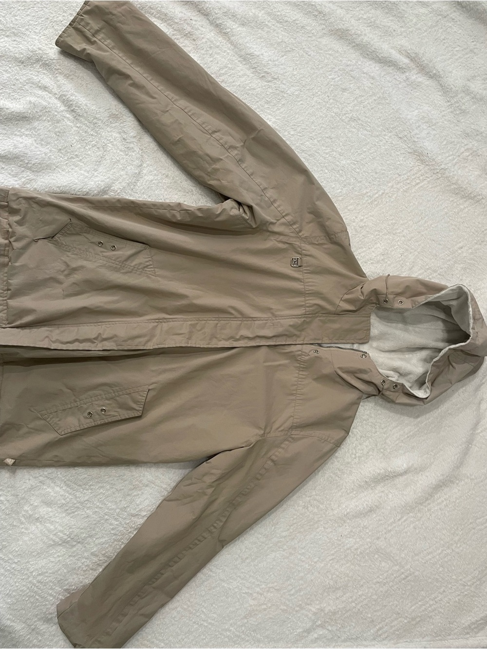 Hooded Lightweight Coat in Beige